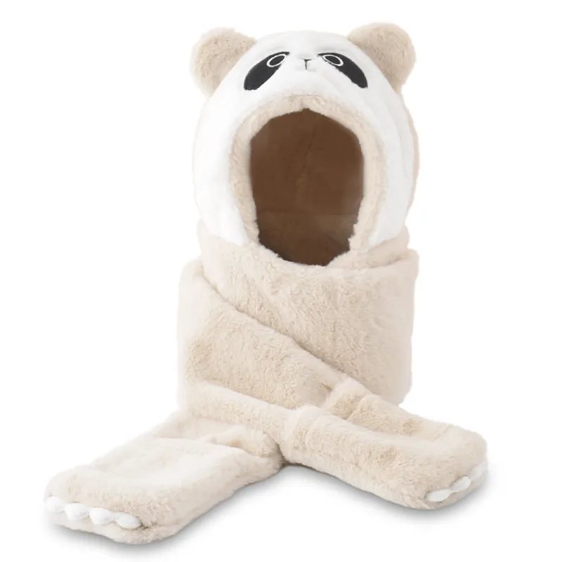 New Panda Lovely Fluffy Hat Women's Winter Outdoor - Beige