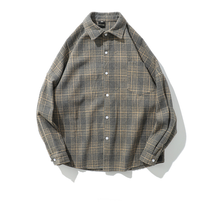 Title 2, Mens Long Sleeve Trendy Vintage Brushed Plaid ...