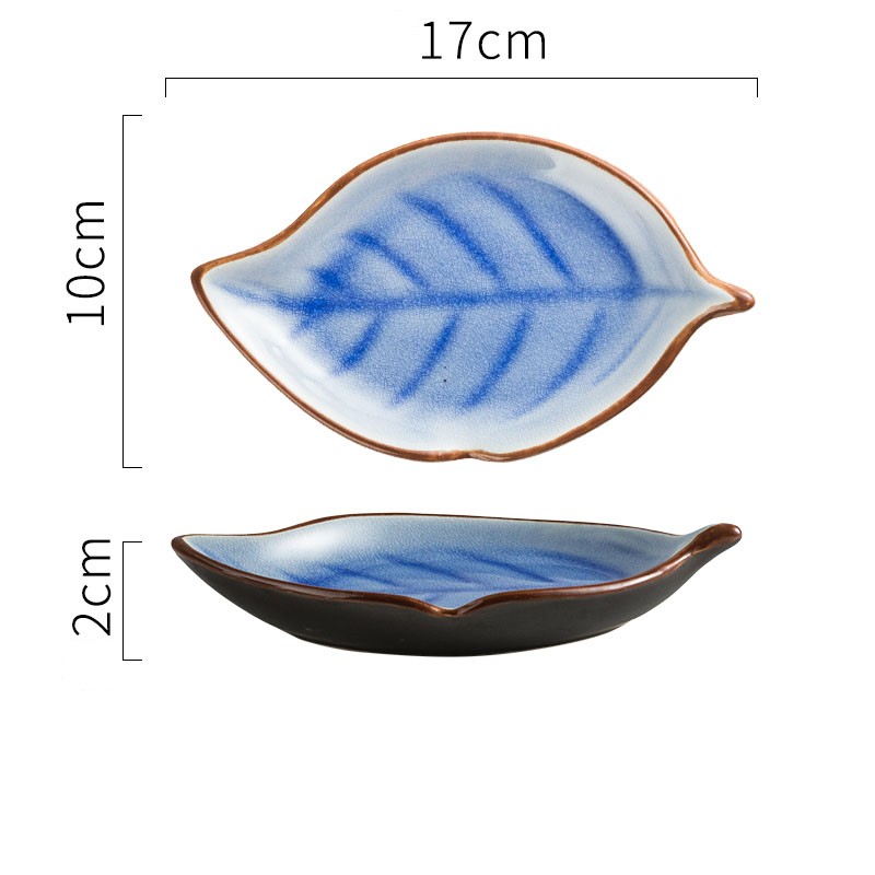 Title 4, Creative Ice Cracked Ceramic Plate With Leaves ...