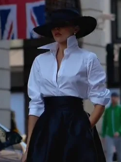 Solid Color Long sleeved Shirt & High waisted Skirt Suit White Shirt - Shop at LoveMi