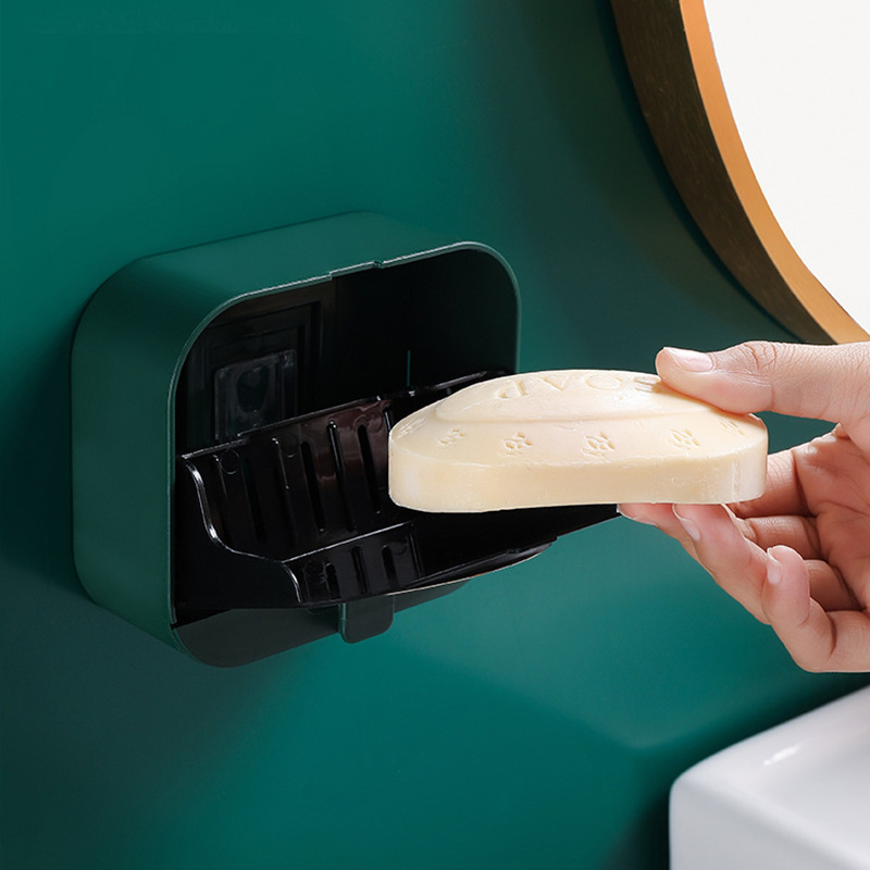 Drain Hole Free Wall Mounted Soap Box With Cover