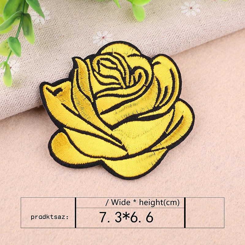 Title 5, Rose flower embroidered cloth sticker, perfect ...