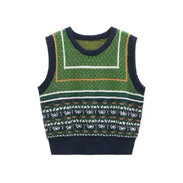 Sweet Sleeveless Outer Pullover Sweater Top Green - Shop at LoveMi