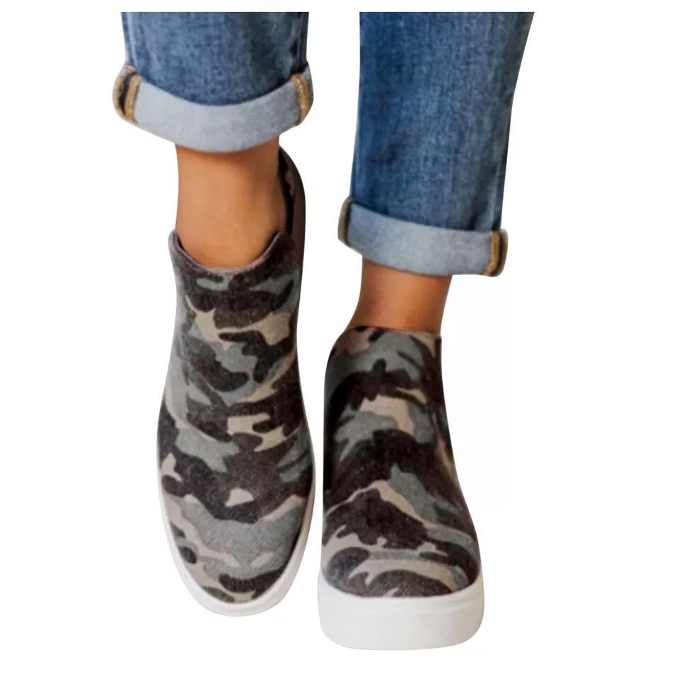 Thick-soled Women's Flat-soled Casual Shoes Leopard Print Lazy