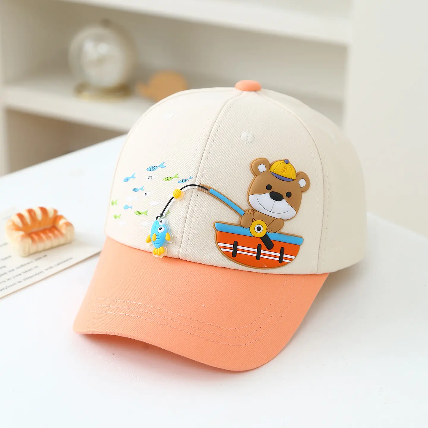Summer Children's Cartoon Fishing Teddy Bear Patchwork
