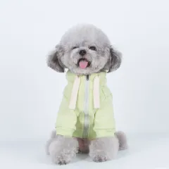 Macaron Hooded Pet Sweatshirt Casual - Green - View 1