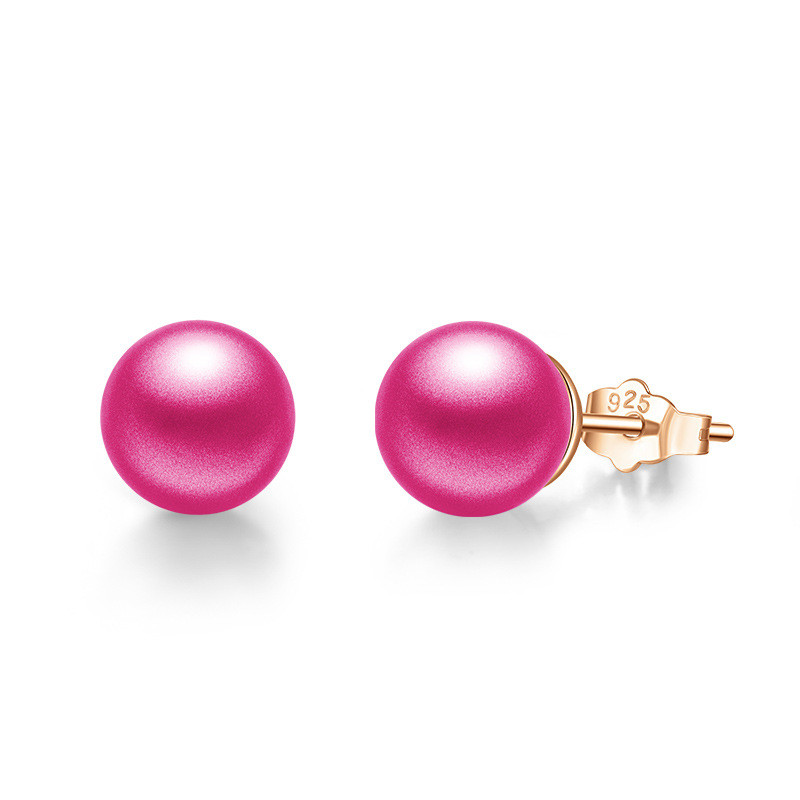 Silver Pearl Stud Earrings Women's Simple And Versatile