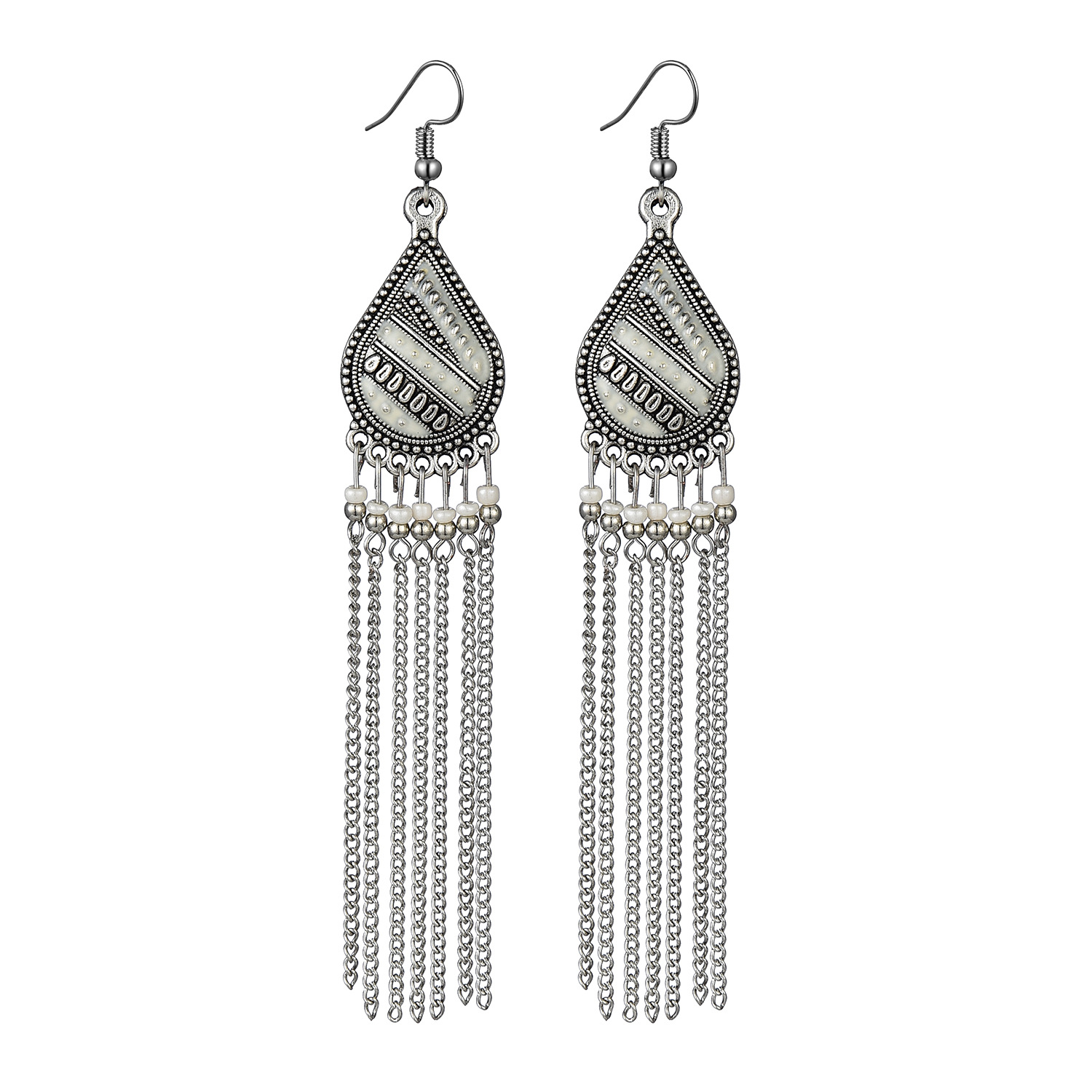 Exaggerated Personality Retro Earrings Long Chain Tassel Earrings