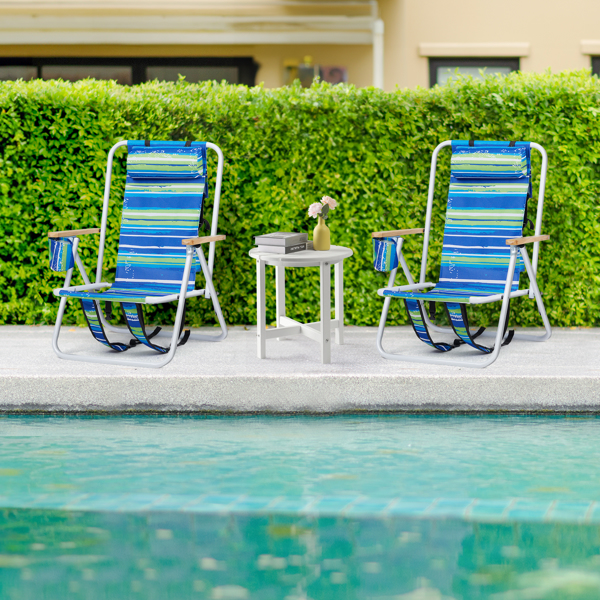 Folding Beach Chair Set Of 2 For Adults, 4 Position Portable Backpack Foldable... 17