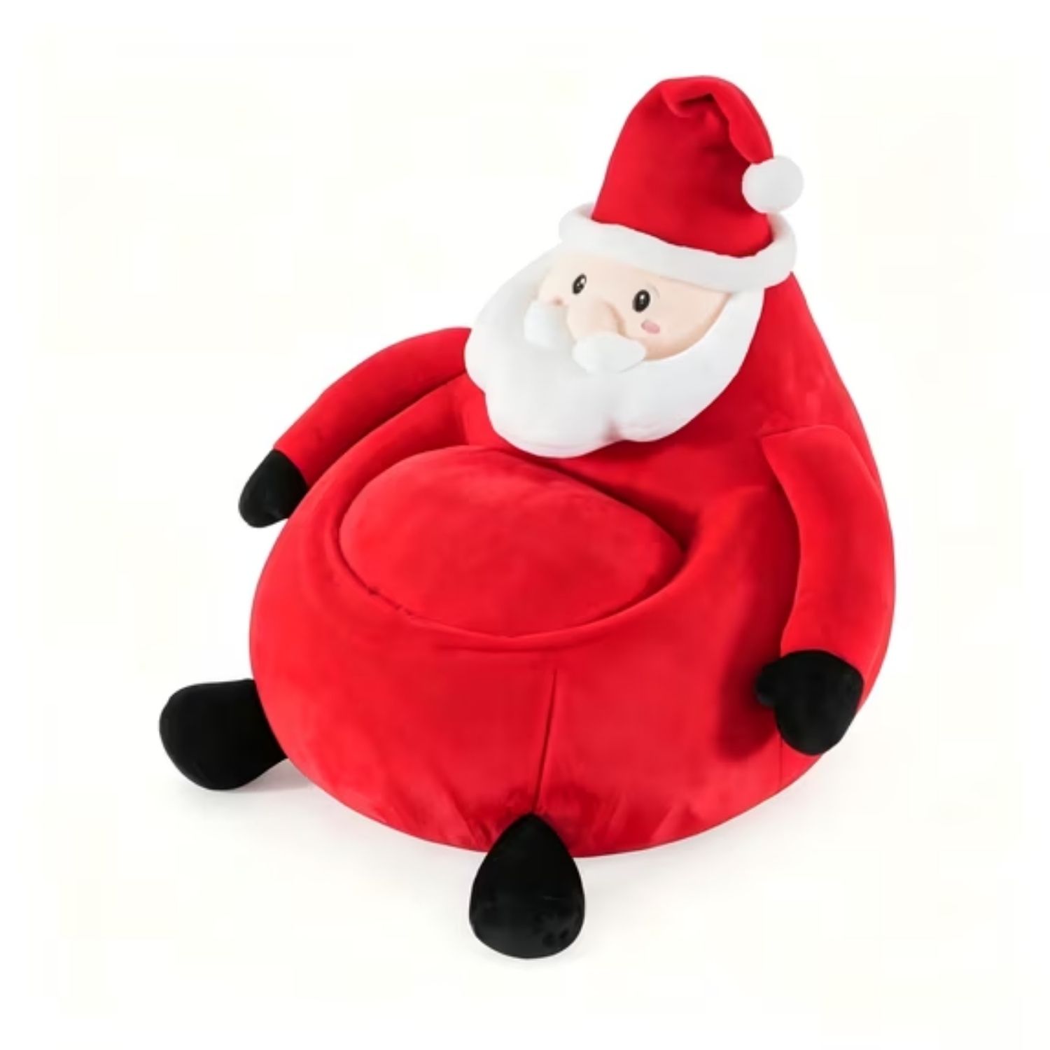 Kids Christmas Bean Bag Chair, Lazy Sofa With Removable Cushion, Soft Comfy Couch For Bedroom Living Room Holiday Decoration image 2