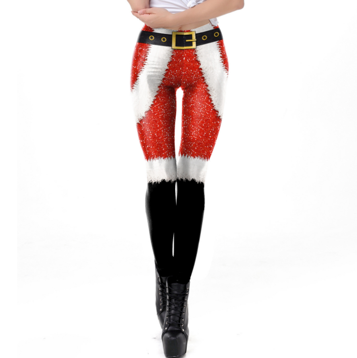 Women Christmas Digital Print Tight Leggings