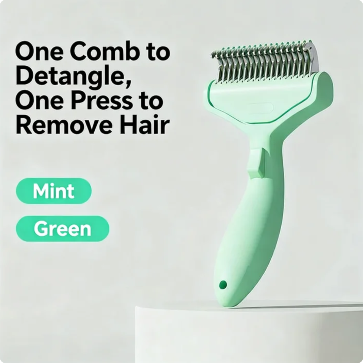 Pet Dematting Comb For Cats Dogs, Self Cleaning Deshedding Brush With Stainless Steel Blades, 26 Angle Undercoat Rake For Removing Loose Hair And Tangles, Grooming Tool For Long Short Haired Pets