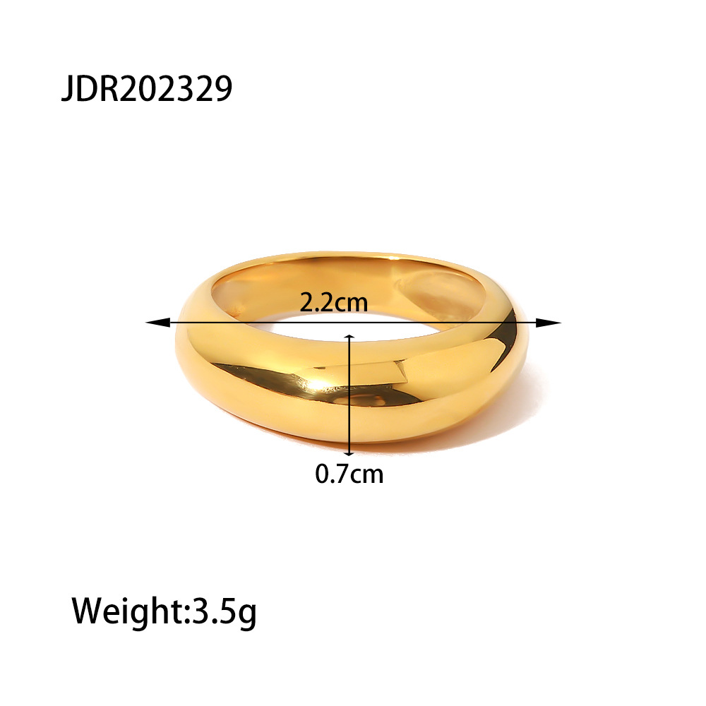 18K Gold-plated Curved Plain Ring