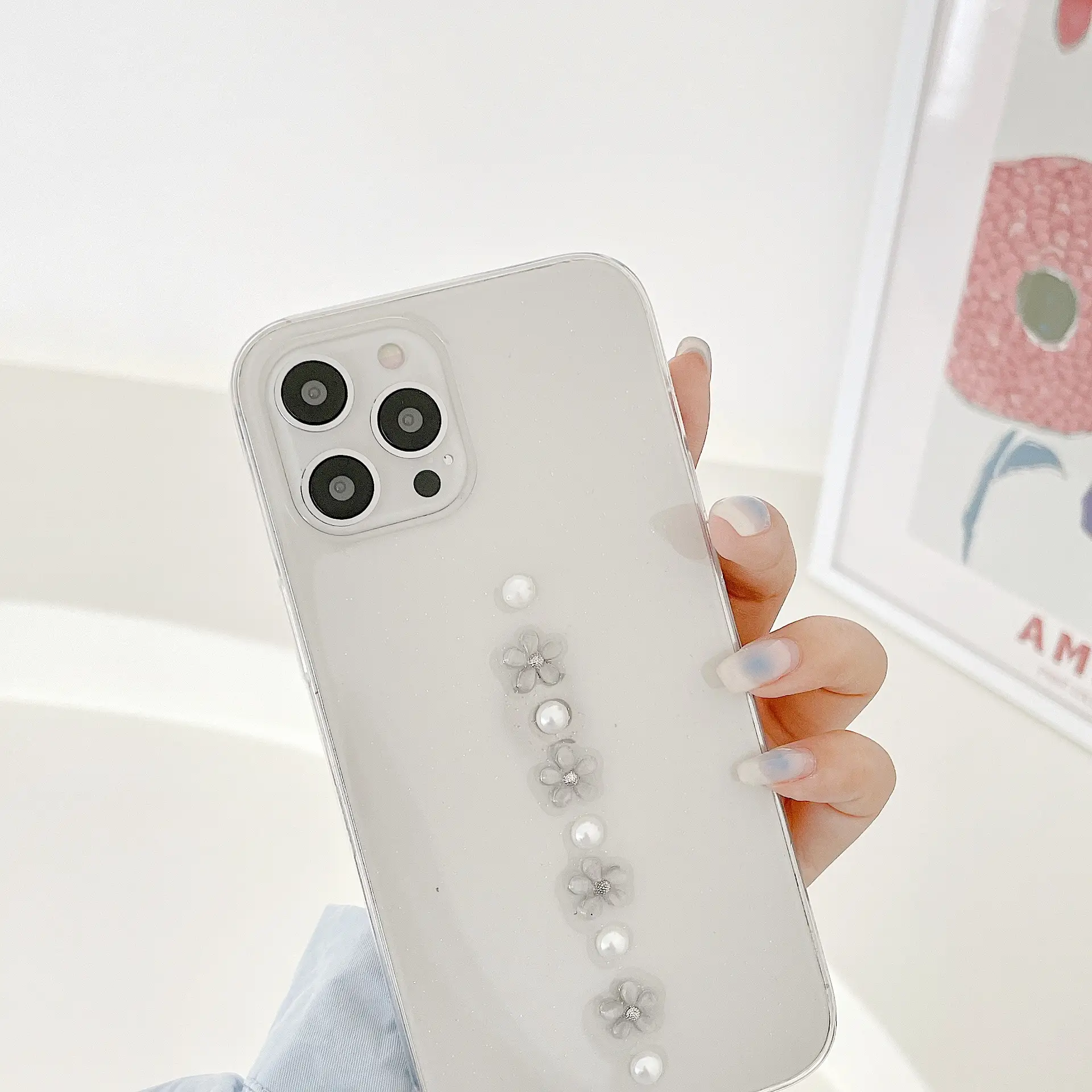 Mobile Phone Shell Transparent Tide Brand Epoxy Glitter Starry Sky