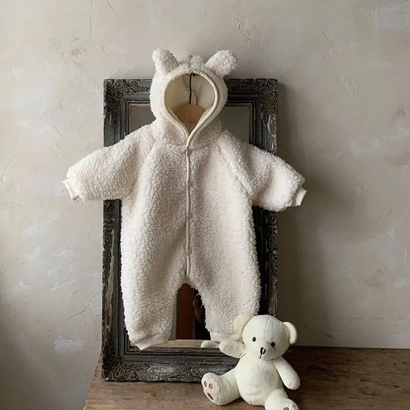 Baby Winter Boys and Girls Bear Double-sided Lamb Hooded
