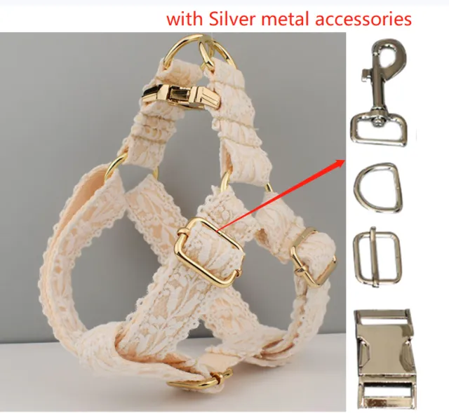 Leaf Lace Pet Collar Bow Metal Buckle Silver - Shop at LoveMi