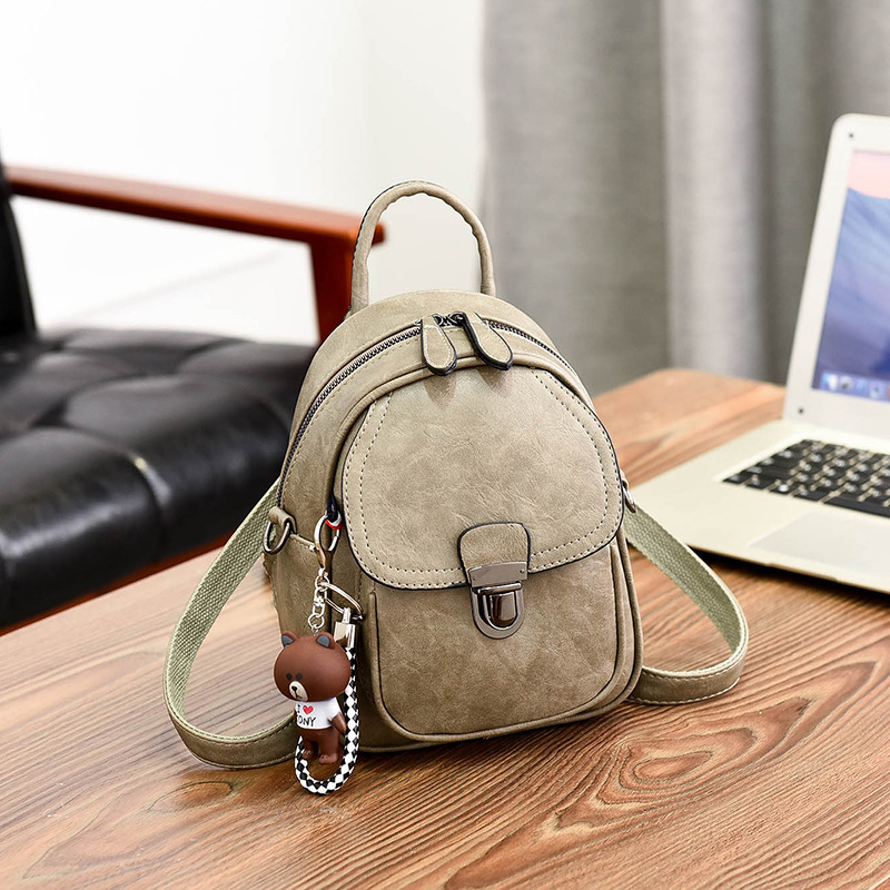 Female Korean Fashion Dual use Casual Mini Ladies Backpack Green - Shop at LoveMi