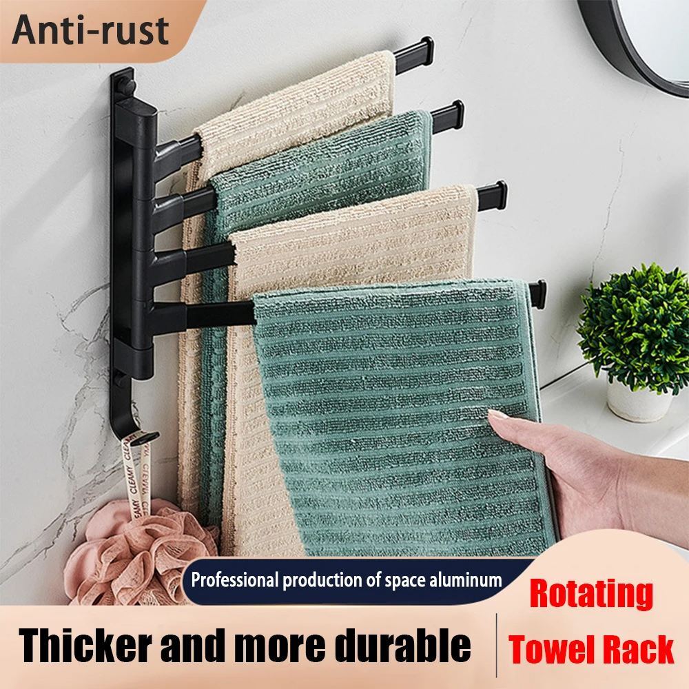 Title 4, Advanced Black New Rotating Towel Rack Bath Tow...