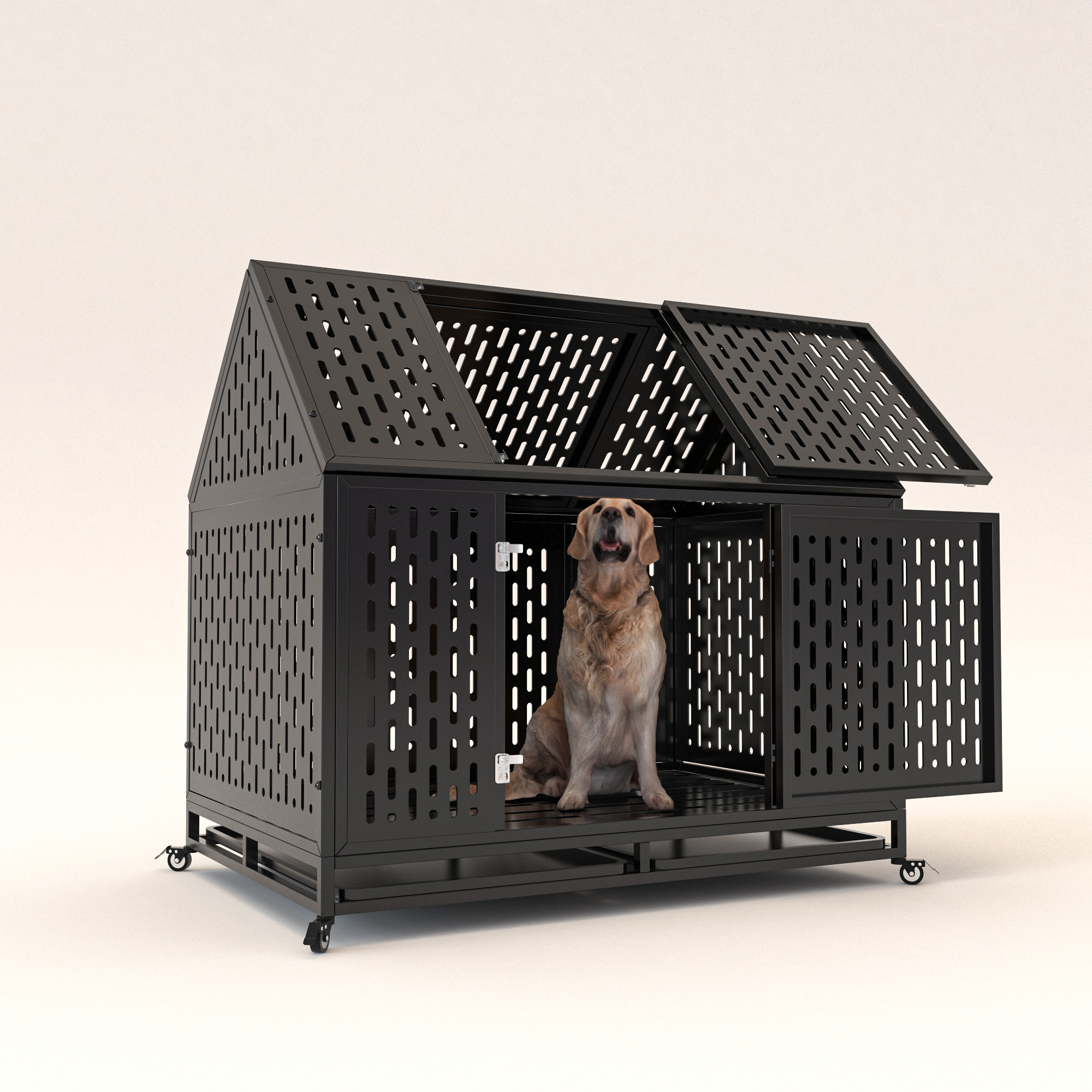 45inch Heavy Duty Dog Crate Black - Shop at LoveMi