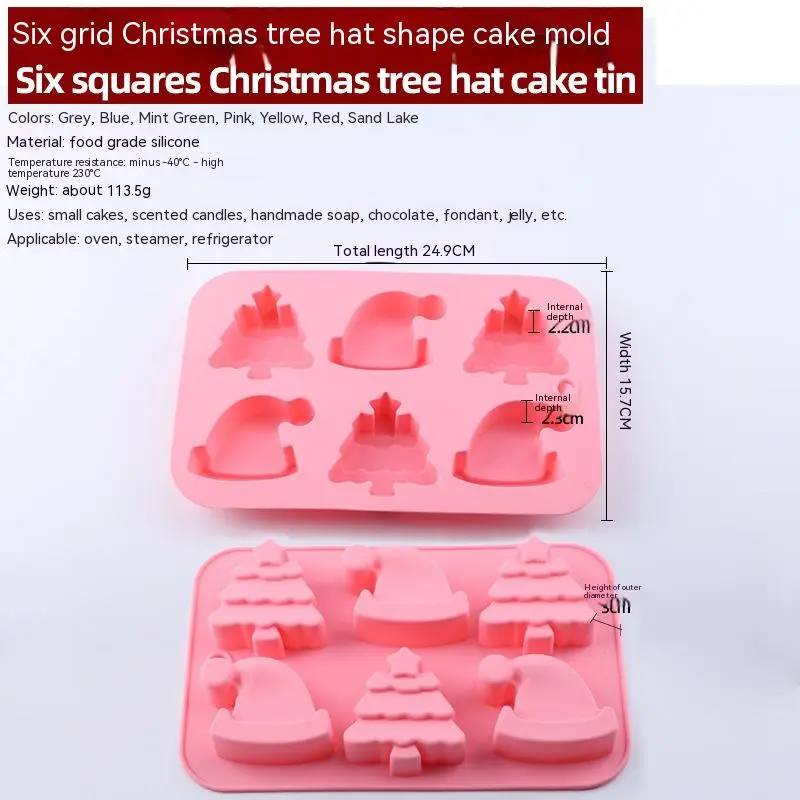 Christmas Silicone 6 Square Shaped Yi DIY Baking – image 5