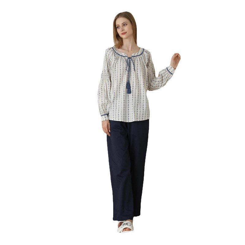 Title 3, Pyjamas Women Korean Version Striped Round Neck...