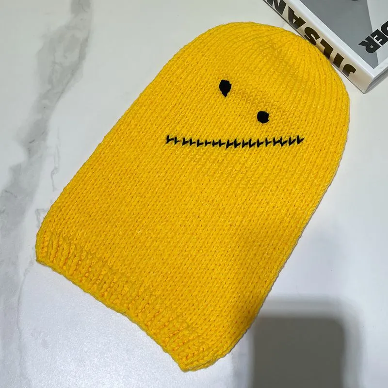 Cute Warm Ear Protection Wool Beanie Pullover - Yellow