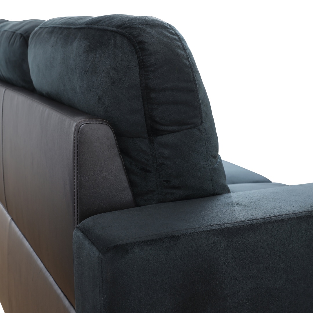 Pickup Only--Dark Blue And Brown Color Lint And PVC 3-Piece Couch Living Room Sofa Set