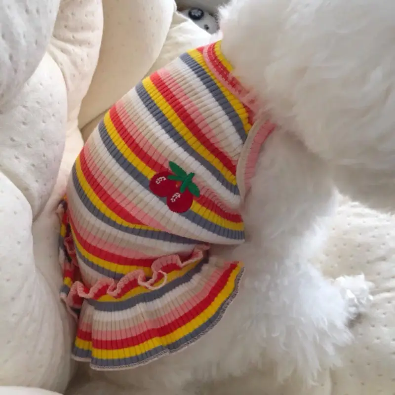 Dog Thin Striped T-Shirt Pet Sling Clothes