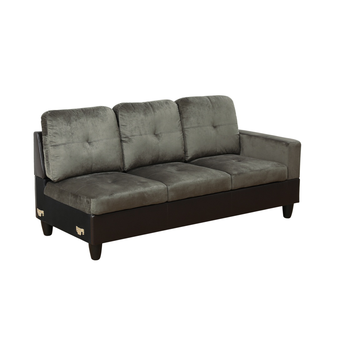 Taupe Flannel And PVC 3-Piece Couch Living Room Sofa Set