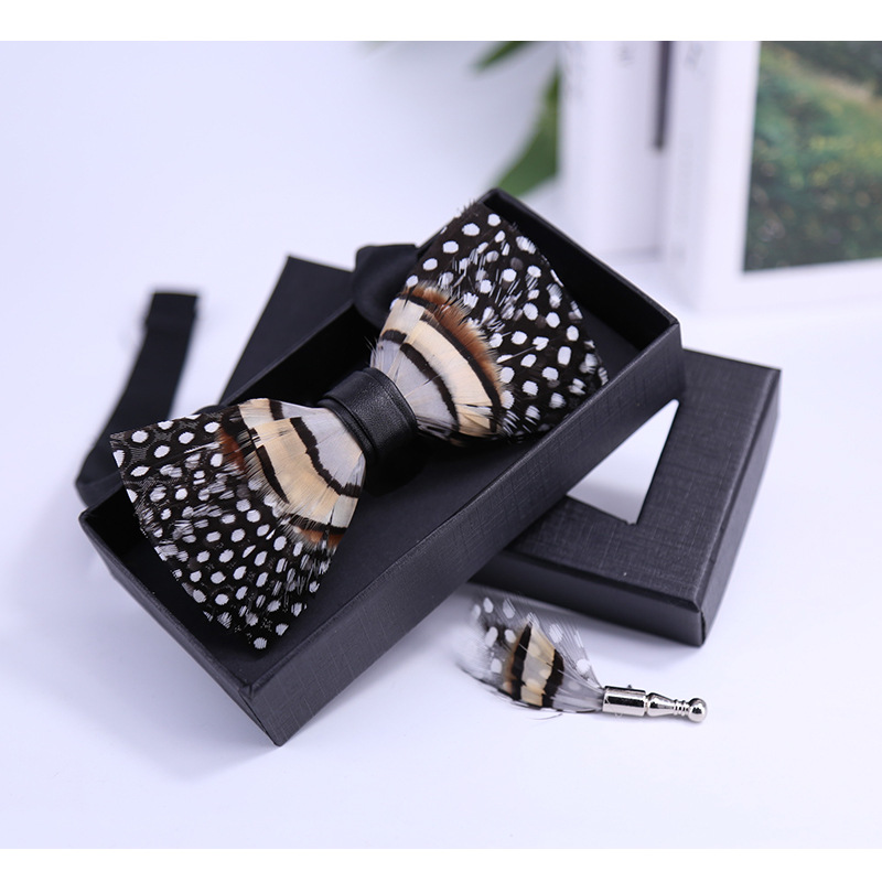 Title 5, Weijian 258 Black And White Dots Khaki Feather ...