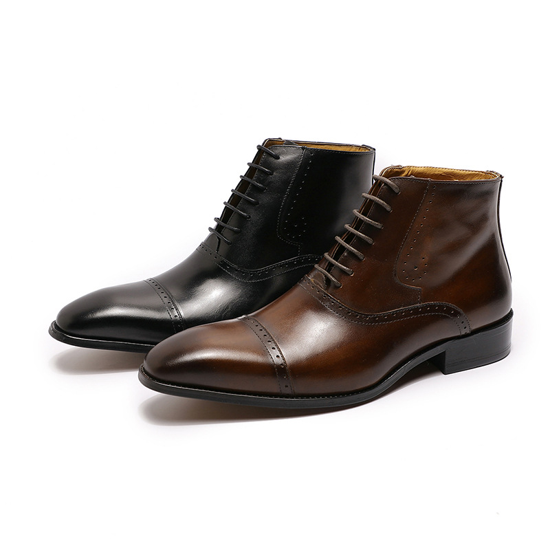 Large Size Lace-up Martin Boots Leather Men's Shoes