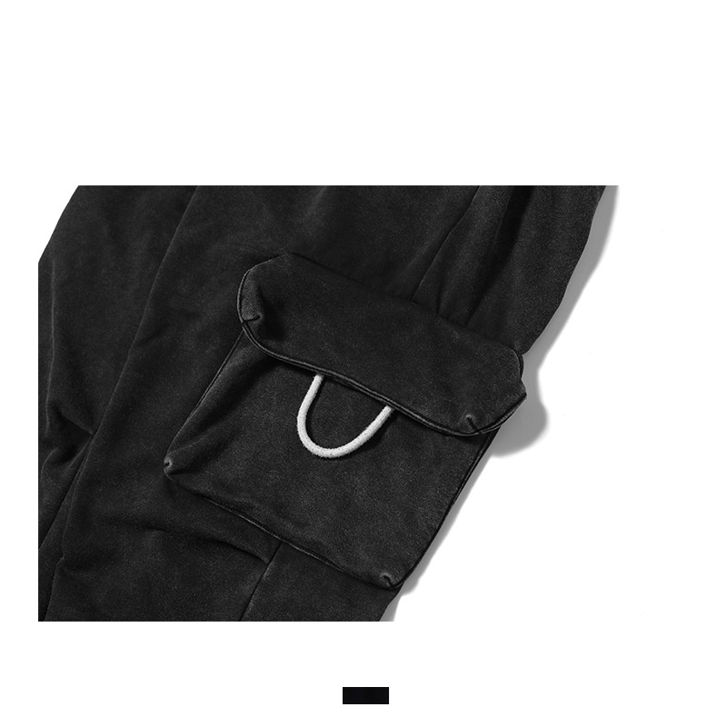 Casual Distressed Loose Straight Drawstring Sweatpants