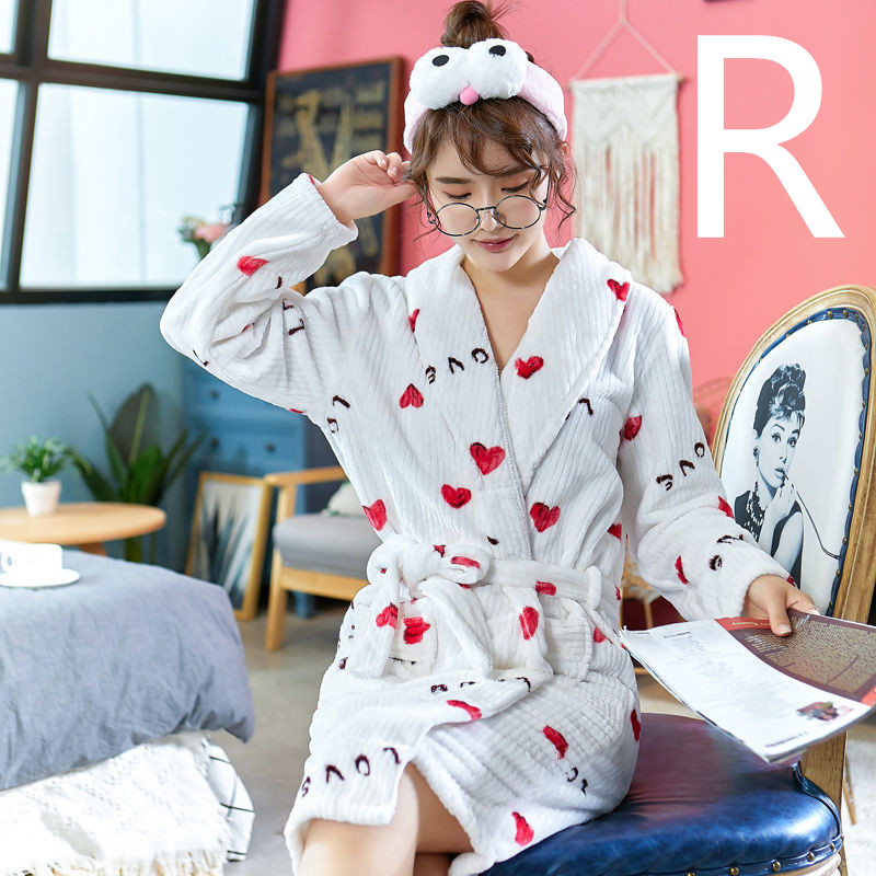 Title 16, Thickened Flannel Home Wear Bathrobe