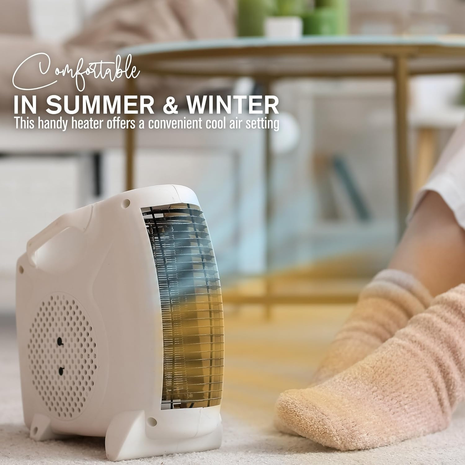 Fan Heater Portable Electric Hot Warm With 2 Heat Settings Overheat Protection