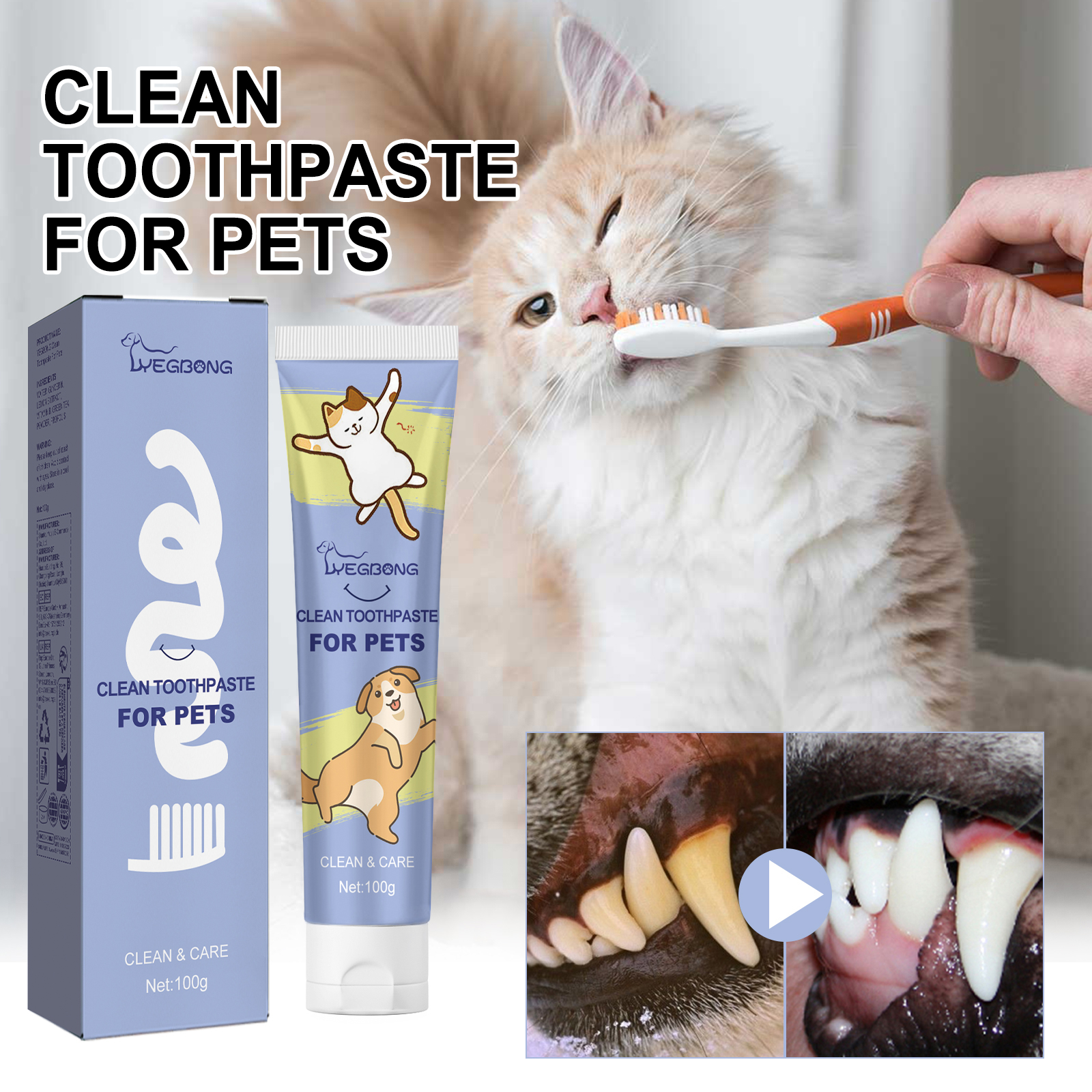 Dentifrice pour chat – hygiène dentaire, tube de 100 ml