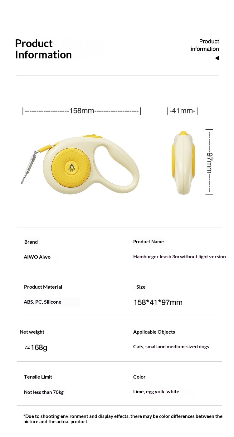 Retractable Dog Leash Anti-ShockNo-Jerk Design For Small & Large Dogs Pet Supplies detail photo 1
