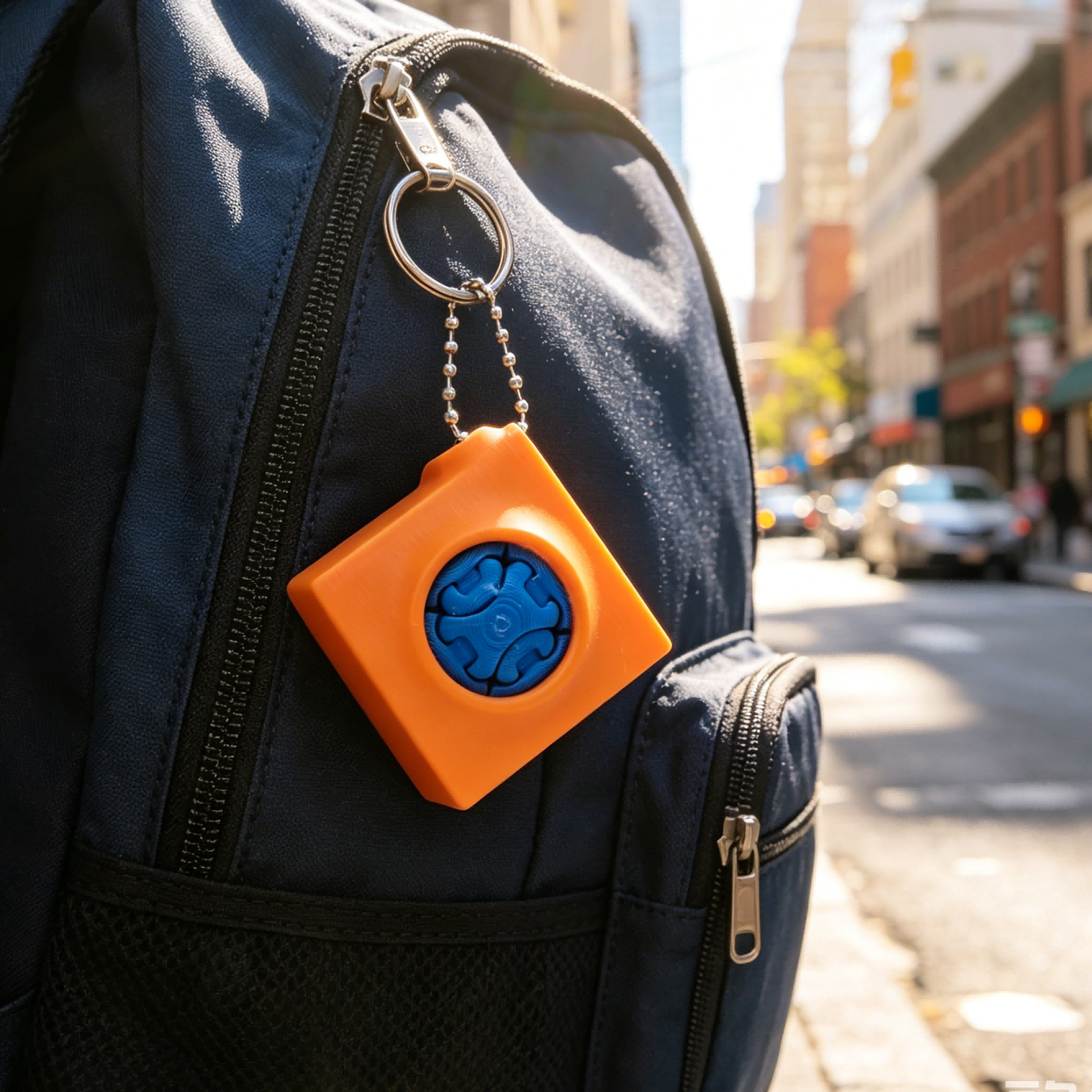 3D Printed Pocket Fidget Squeeze Toy With Protective Shell And Ball Chain, Portable Handheld Sensory Fidget Keychain Toy For Desk, Bag And Everyday Carry