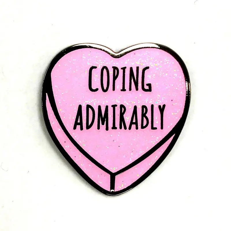 Delightful Coping Heart Glitter Brooch