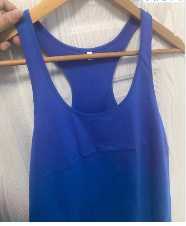 WIFE MOM Letter Pattern Casual Racer Vest Blue - Shop at LoveMi