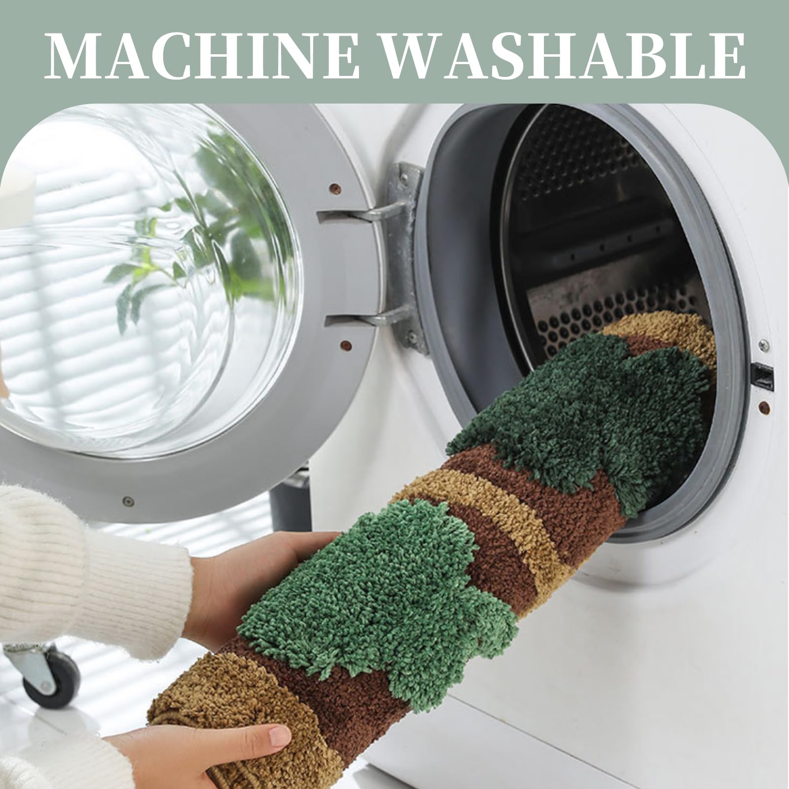 Colorful Area Rug for Bedroom – Non-Slip Absorbent Bathroom Floor Mat, Washable Small Shower Rug - Image 3