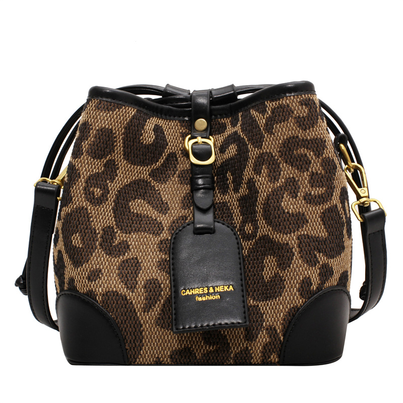 Retro Small Bag Female Fashion Leopard Print Black - Shop at LoveMi