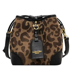 Retro Small Bag Female Fashion Leopard Print - Black - View 1