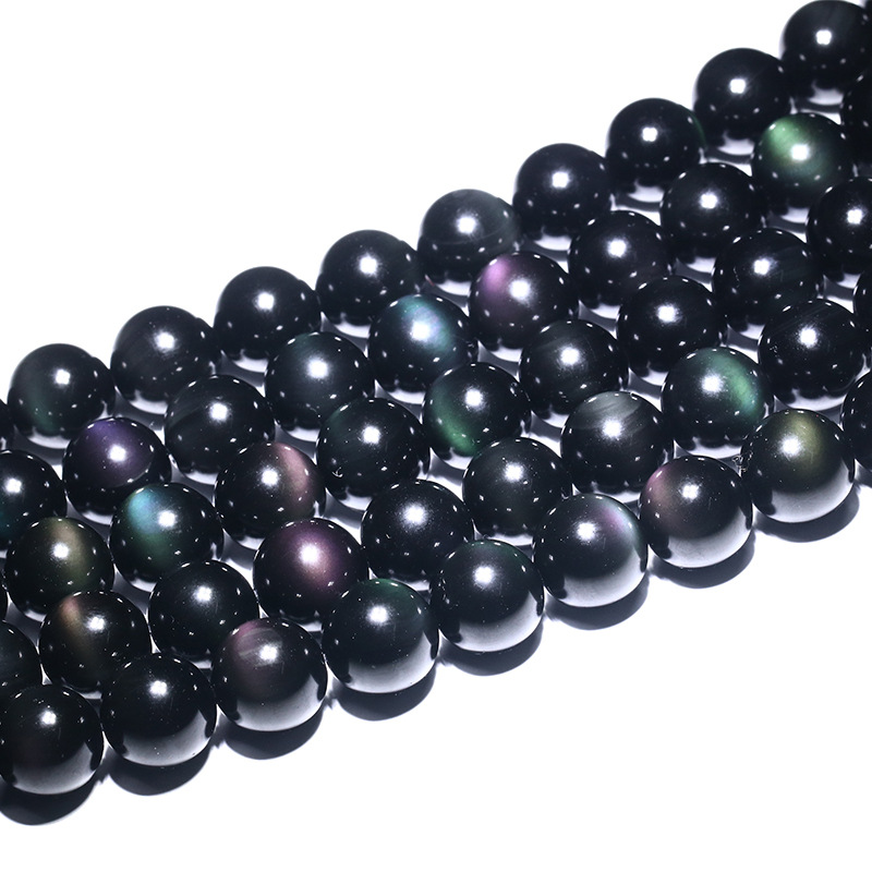 Colorful Obsidian Purple Green Colorful Light Cat Eye