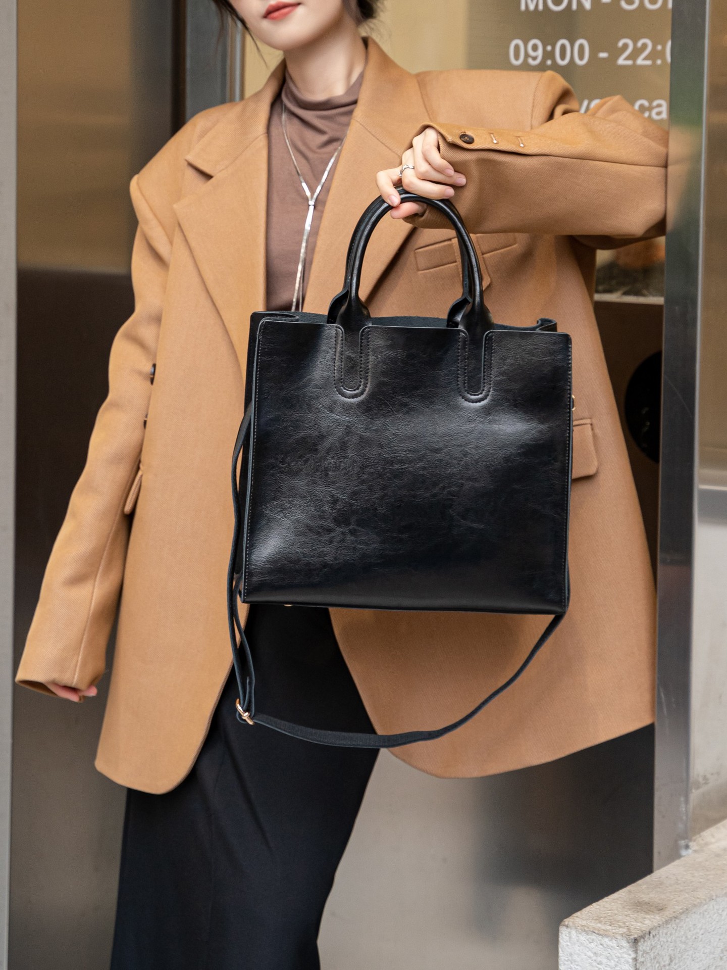 Sac pour femme en cuir véritable, déplacements transfrontaliers – Image 5
