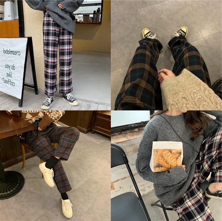 Title 4, Loose High Waist Straight Harem Pants Retro Ver...