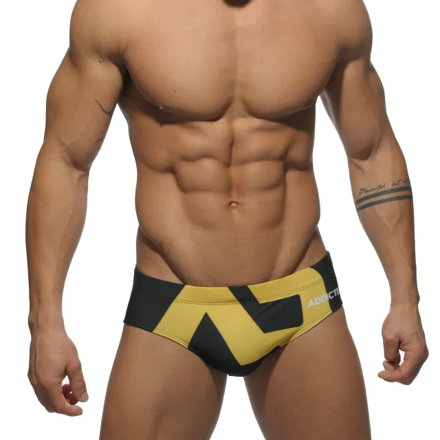 Men's U Convex Triangle 045 Printed Swimming Shorts Black - Shop at LoveMi