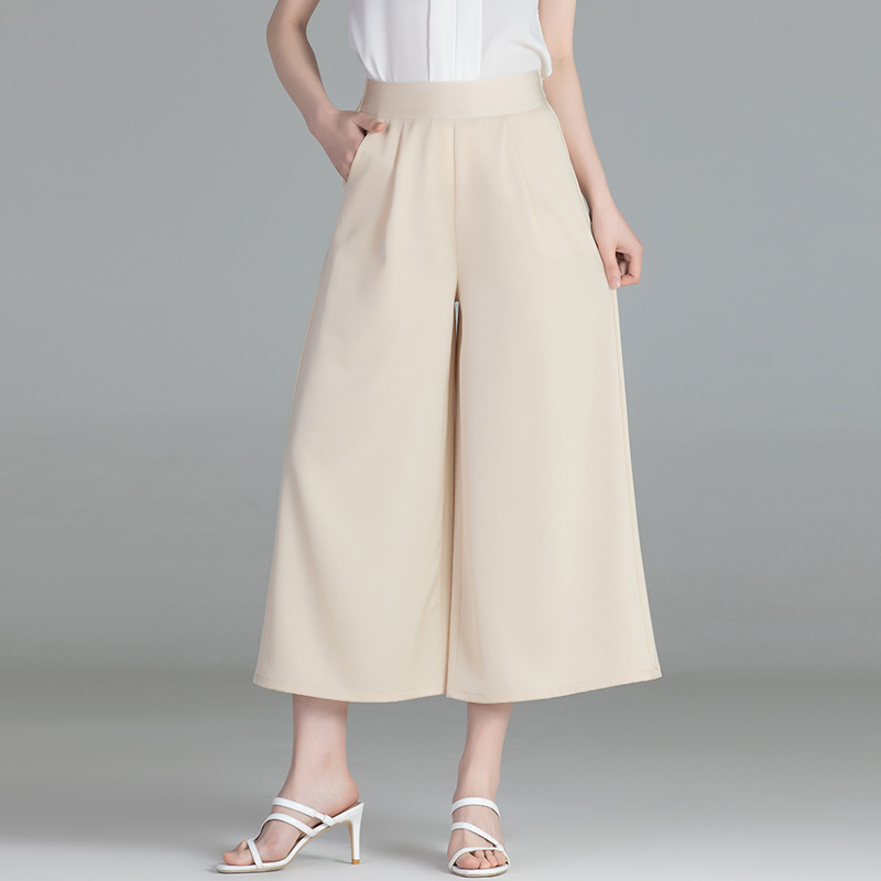Solid Color Wide Leg Pants Large Size High Waist Casual