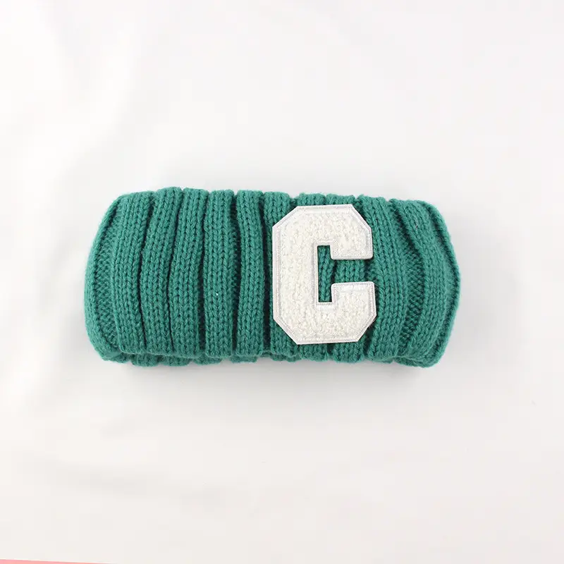 C Letter Ear Protector Knitted Headband