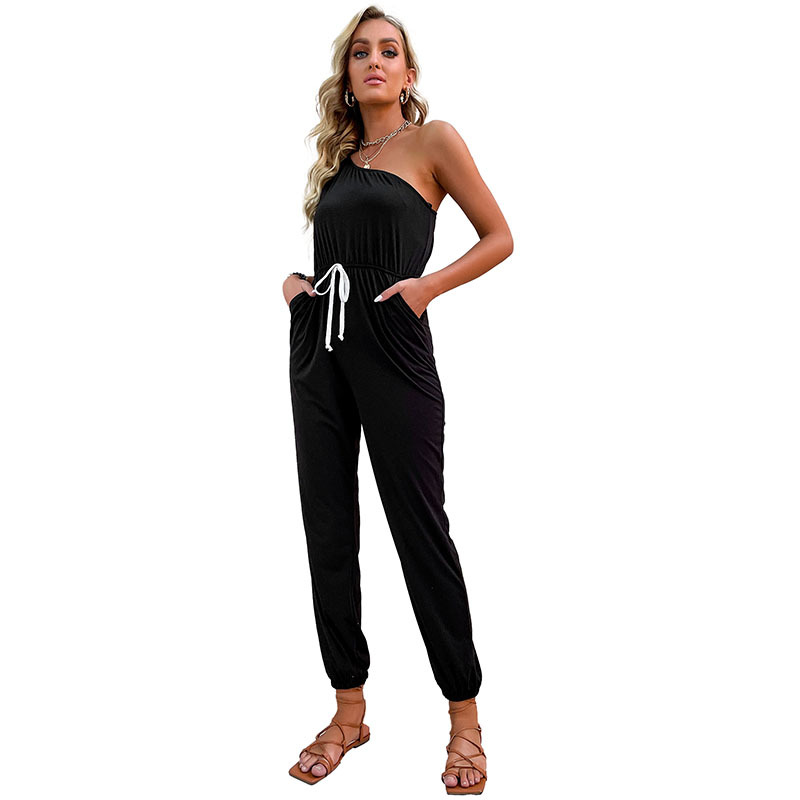 Title 2, Damen High Waist One-Shoulder Jumpsuit Stilvoll...