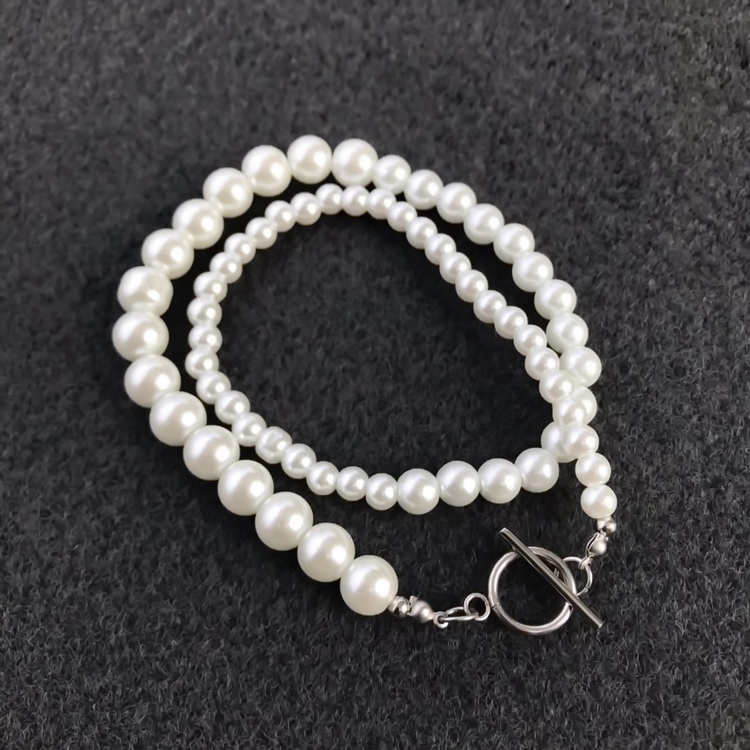 Title 7, Simple Plain Pearl Choker Trendi Clavicle Neckl...